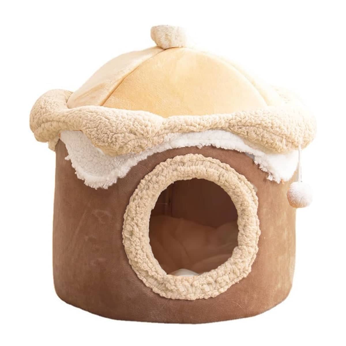 Cat and Dog Cave Bed, Ice Cream House Design - Large (48 x 48cm)