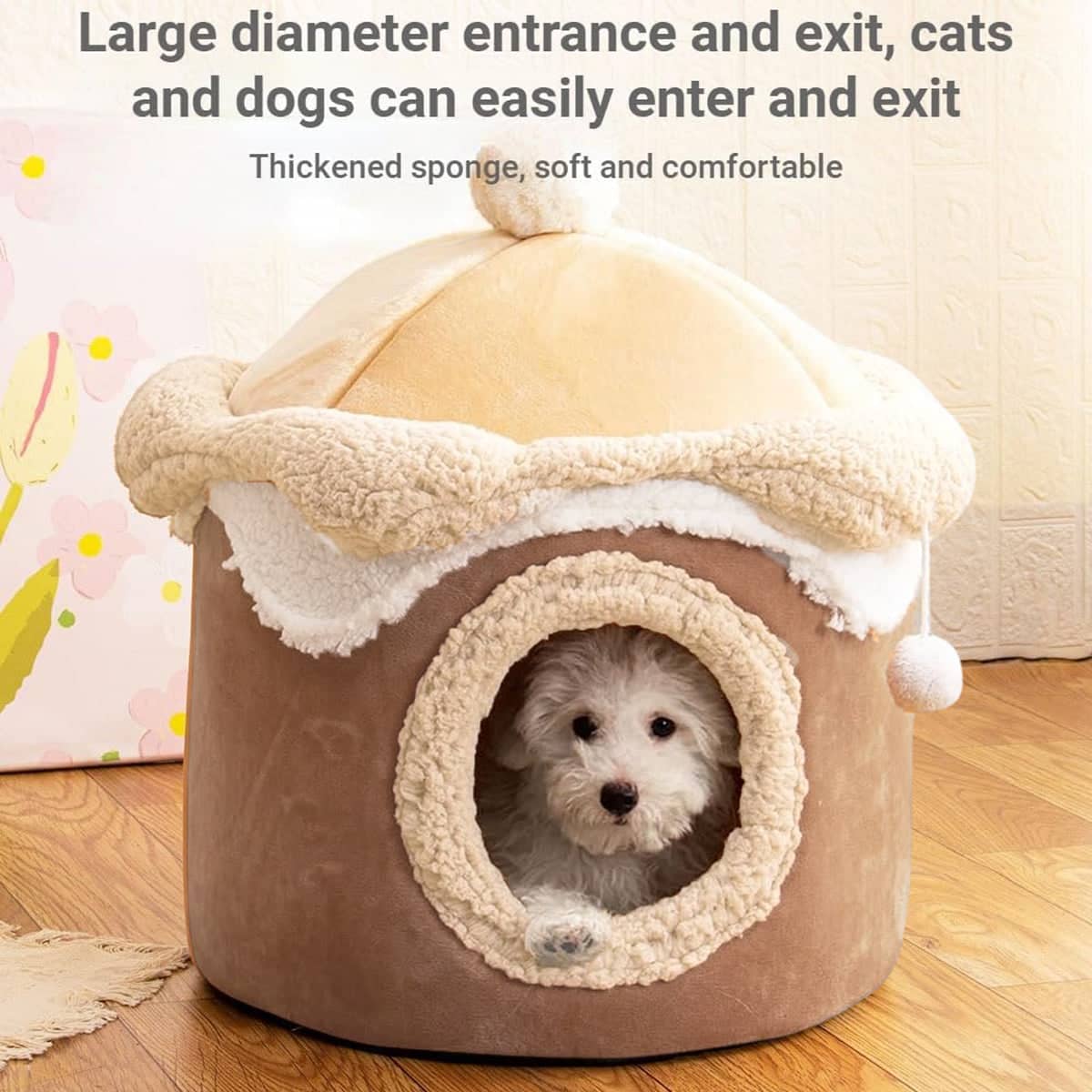 Cat and Dog Cave Bed, Ice Cream House Design - Large (48 x 48cm) - view 5