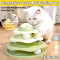 Cat Ball Track Tower Toy, 3 Level Ice Cream Design - Pink - view 2