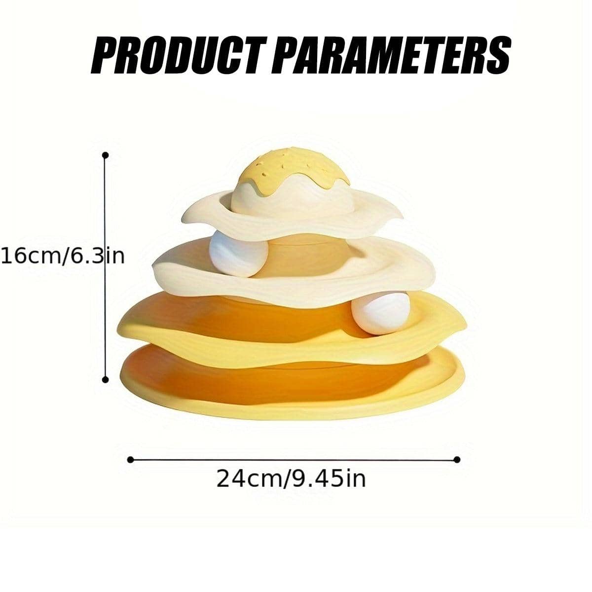 Cat Ball Track Tower Toy, 3 Level Ice Cream Design - Pink - view 4