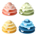 Cat Ball Track Tower Toy, 3 Level Ice Cream Design - Yellow - view 3