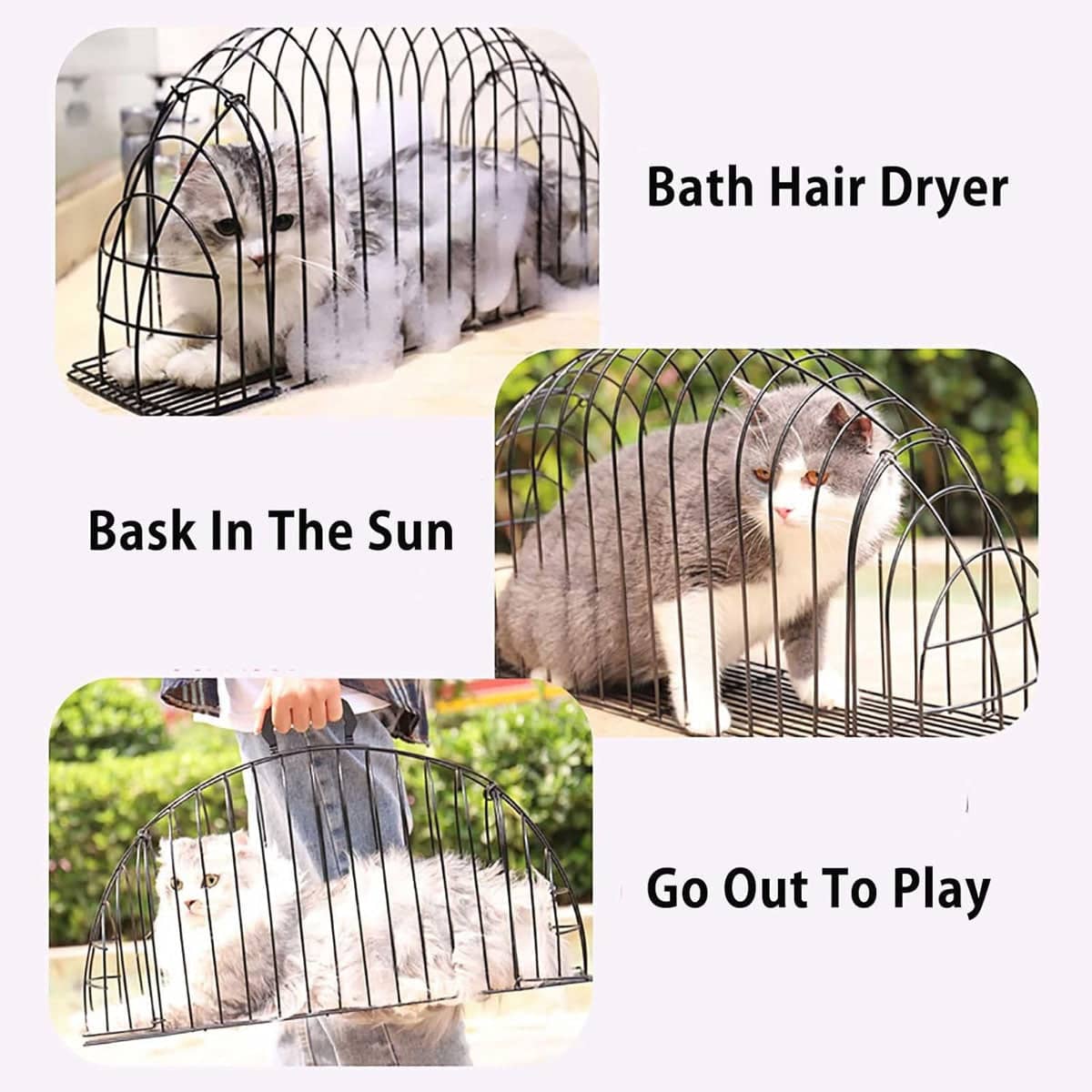 Cat Bath Cage Portable Pet Grooming Cage Foldable Mesh Cage - Large 56 x 16 x 29 cm - view 5
