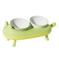 Cat Bowl Ceramic Double Bowl Elevated Non Slip Food Safe Durable - view 2