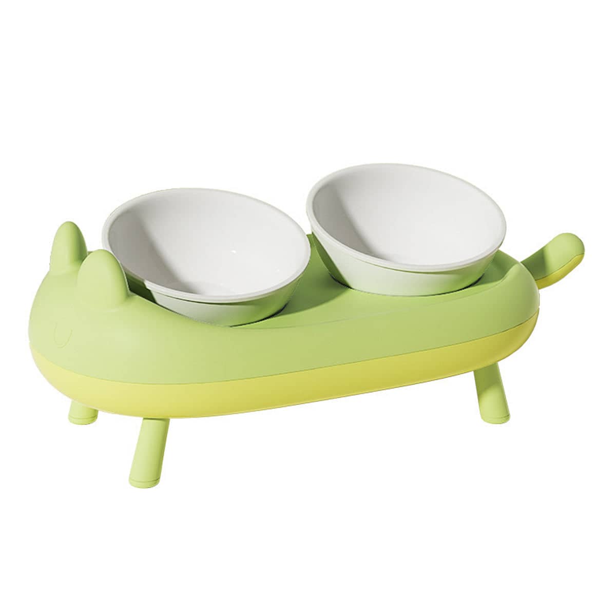 Cat Bowl Ceramic Double Bowl Elevated Non Slip Food Safe Durable - view 2