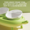 Cat Bowl Ceramic Double Bowl Elevated Non Slip Food Safe Durable - view 5