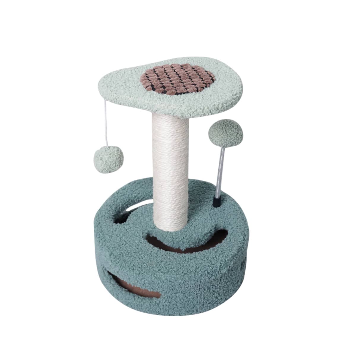 Cat Climbing Toy Small Jump Platform with Scratching Board for Kittens - Green