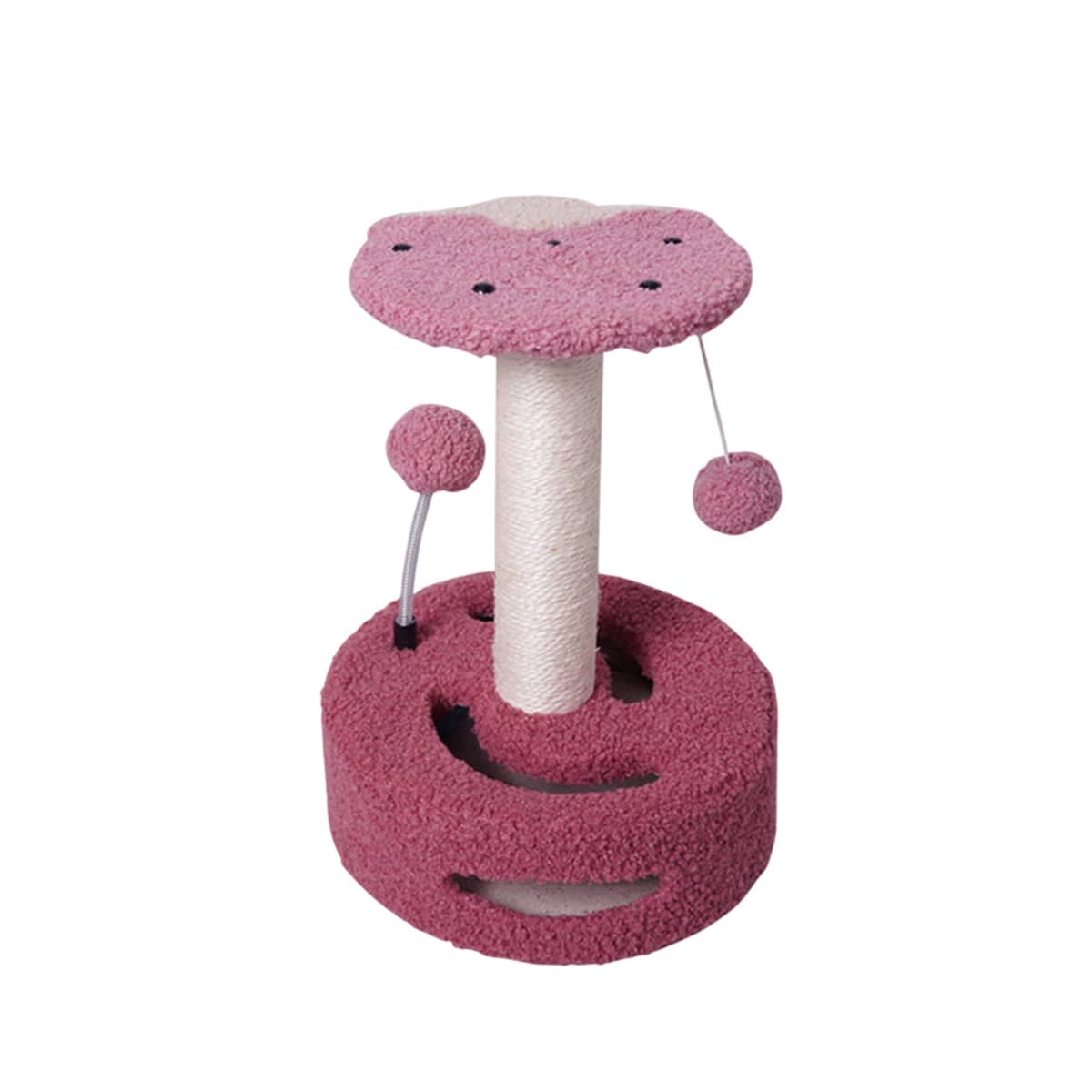 Cat Climbing Toy Small Jump Platform with Scratching Board for Kittens - Pink