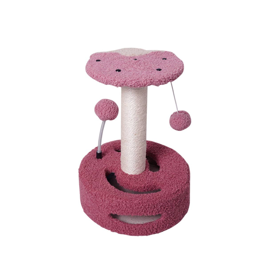Cat Climbing Toy Small Jump Platform with Scratching Board for Kittens - Pink