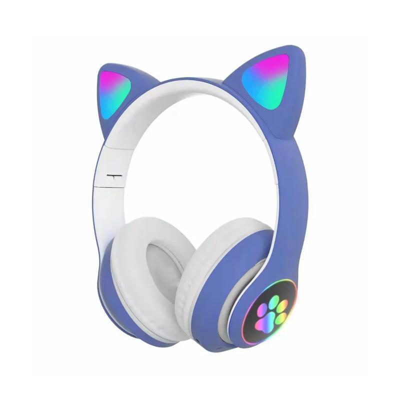 Cat Ear Bluetooth Over-Ear Wireless Headphones for Kids - Blue