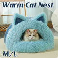 Cat Ear Shape Cosy Pet Bed, Blue - Size M (50 x 42 x 30 cm) - view 2