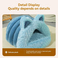 Cat Ear Shape Cosy Pet Bed, Blue - Size M (50 x 42 x 30 cm) - view 5