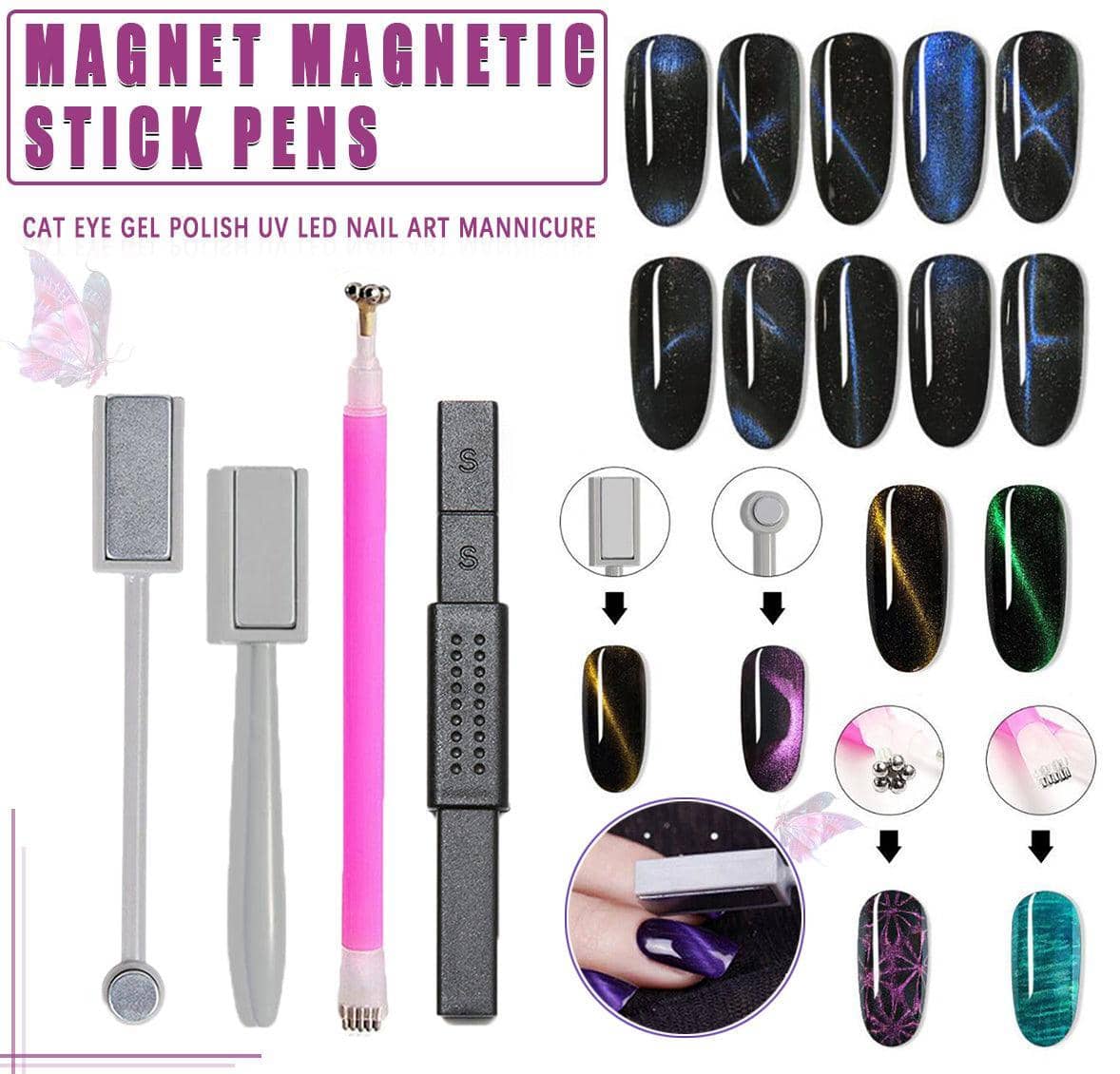 Cat Eye Magnet Stick for Nail Art and UV Gel Polish - Multifunction, Pack of 1 - view 2