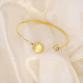 Cat Eye Stone Open Band Ring - Gold-Tone, Adjustable - view 5