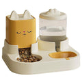 Cat Face Pet Feeder and Water Dispenser Station - Yellow