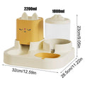 Cat Face Pet Feeder and Water Dispenser Station - Yellow - view 4