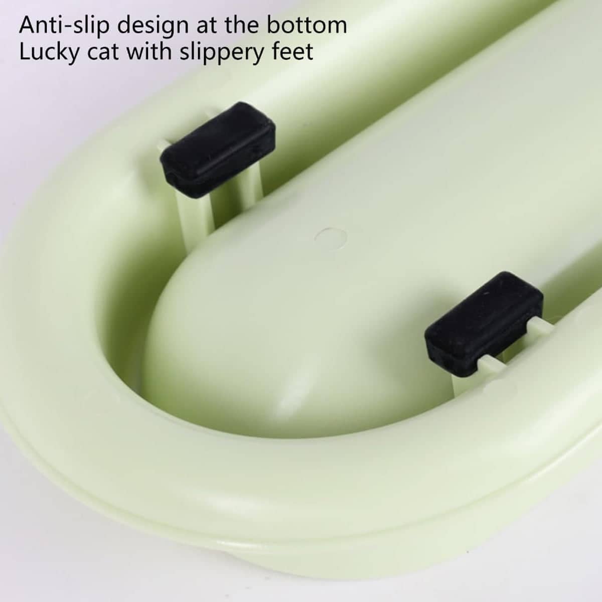 Cat Feeding and Drinking Bowl with Non-Slip Base - Green - view 5