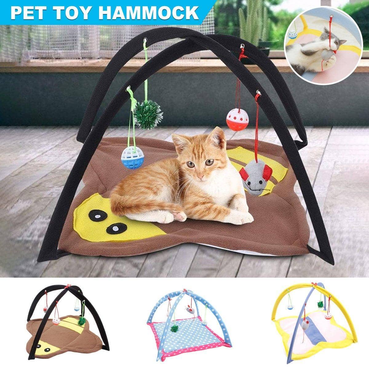 Cat Hammock Bed with Bell Toys, Breathable Pet Hammock - Little Bee - view 2