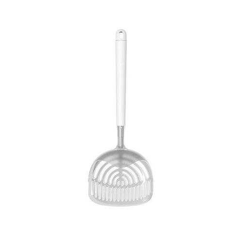 Cat Litter Scoop with Long Handle and Wide Head - White