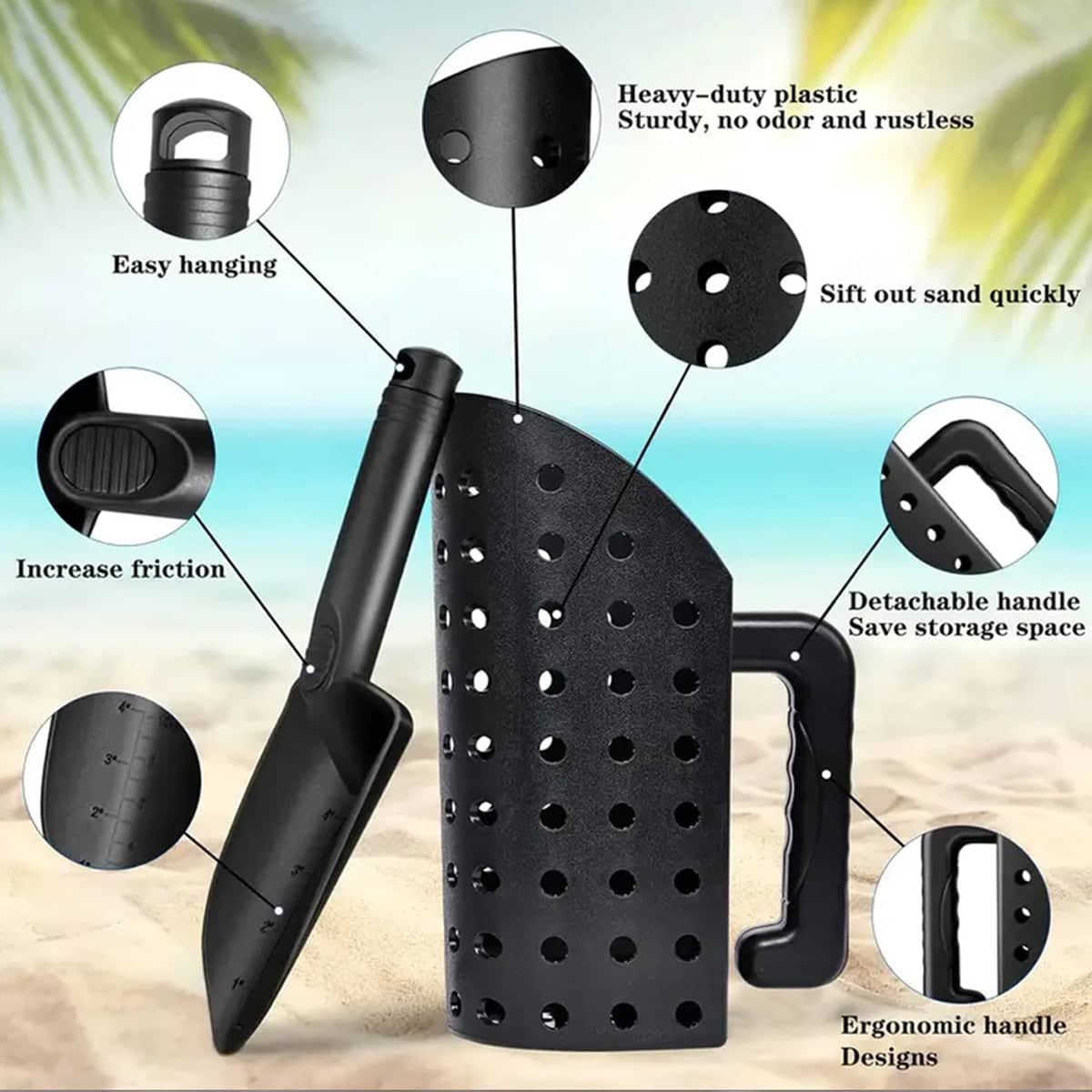 Cat Litter Scoop Set Durable Plastic Cleaning Shovel Kitty Box Waste Removal - 2 Piece - view 4