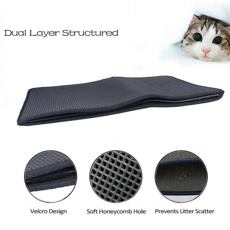 Cat Litter Trapping Mat, Double Layer EVA - Black, Medium (60 x 46 cm) - view 3