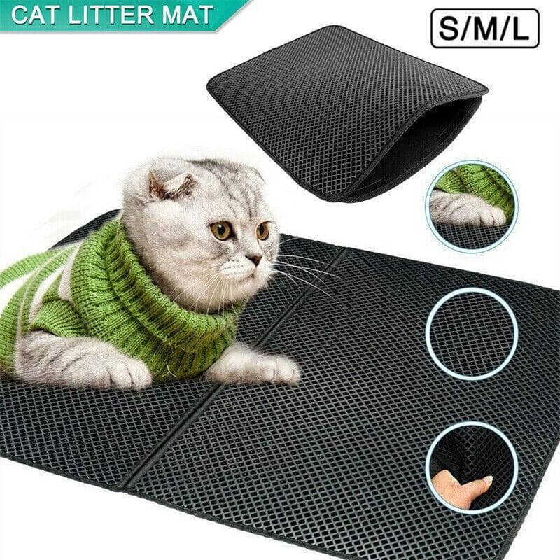 Cat Litter Trapping Mat, Double Layer EVA - Black, Small (50 x 40 cm) - view 2