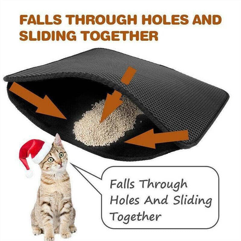Cat Litter Trapping Mat, Double Layer EVA - Black, Small (50 x 40 cm) - view 5