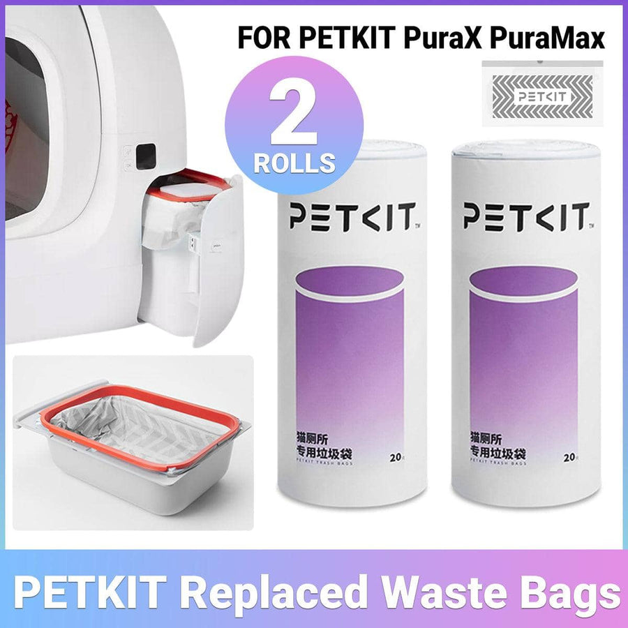 Cat Litter Waste Bags, 2 Rolls of 20 Bags for Petkit PuraX and PuraMax