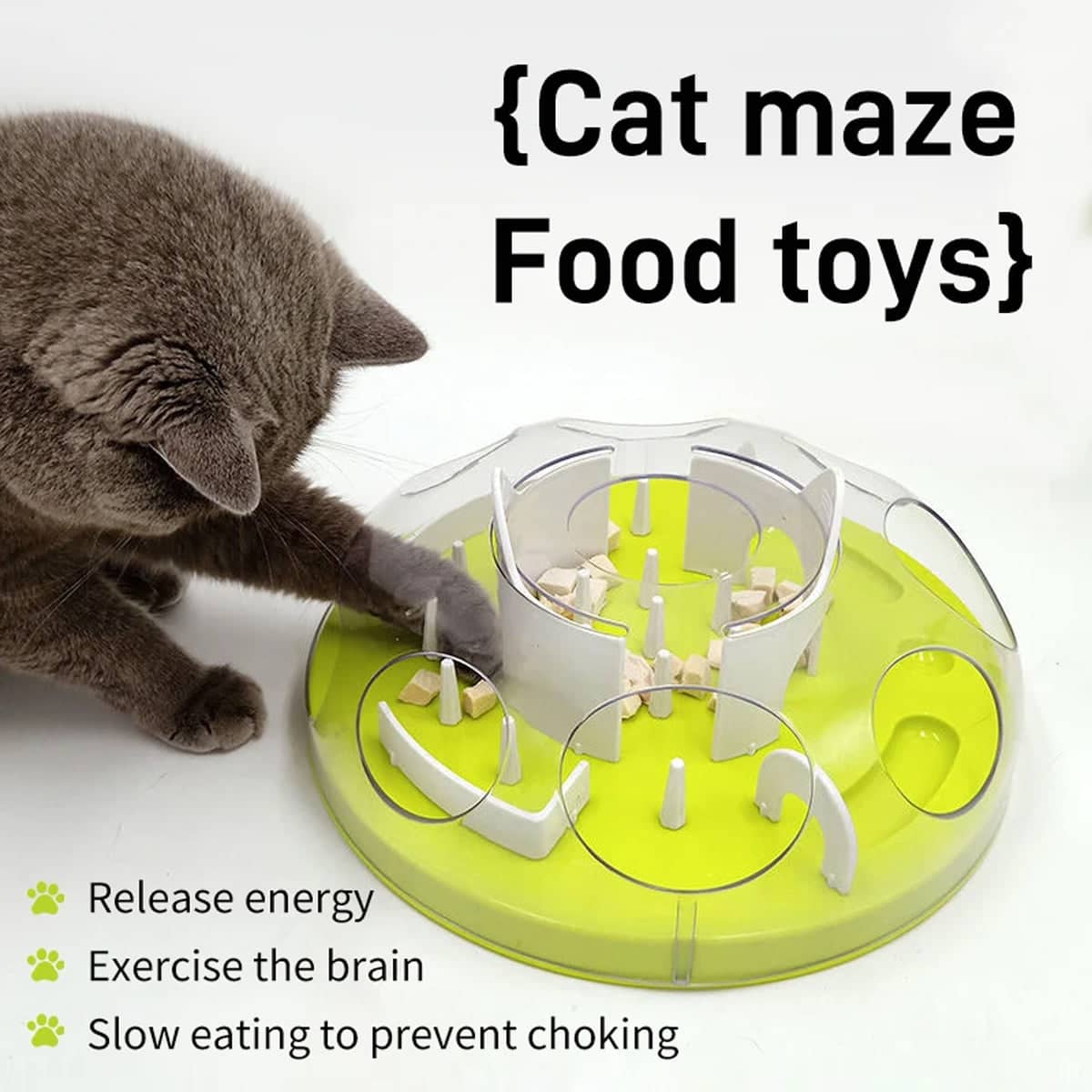 Cat Maze Slow Feeder Bowl for Dry Food and Treats - Pink - view 5