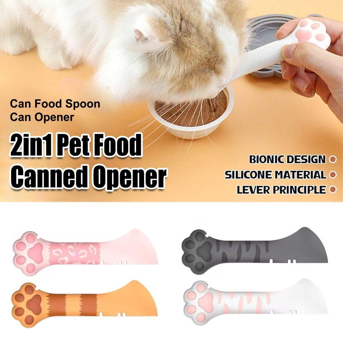 Cat Paw Silicone Can Opener and Food Scoop - Grey - view 5