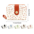 Cat Print Zip Wallet with Coin Purse and Card Slots - Red - view 4