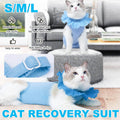 Cat Recovery Suit Post Surgery Onesie with Lace Collar - L (Chest 40 to 48 cm, Back 35 to 42 cm) - view 2