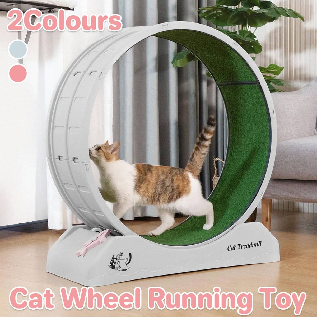 Cat Running Wheel Large Exercise Treadmill Toy Indoor Pet Fitness Spinner - Blue - view 2