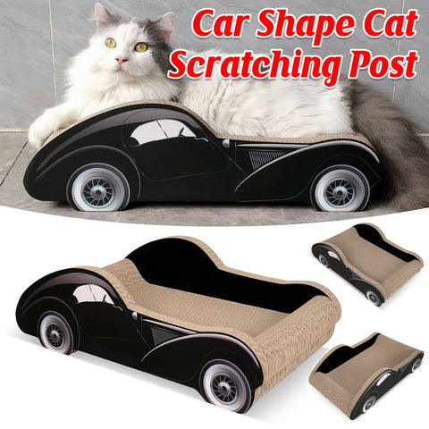 Cat Scratcher Car Bed, Corrugated Cardboard Lounge - Black