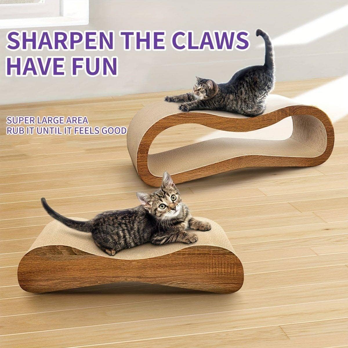 Cat Scratching Board and Lounge Bed Extra Wide Recyclable Cardboard - view 5