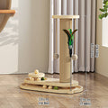 Cat Scratching Post Oval Turntable with Sisal Rope, Feather Teaser and Toy Balls - view 3