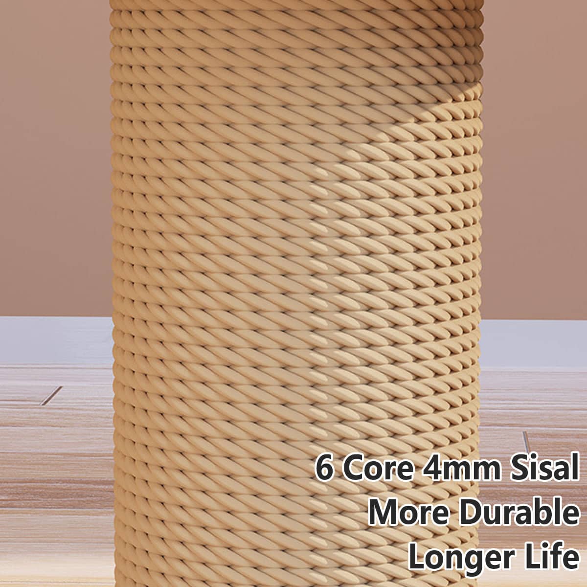 Cat Scratching Post Oval Turntable with Sisal Rope, Feather Teaser and Toy Balls - view 4