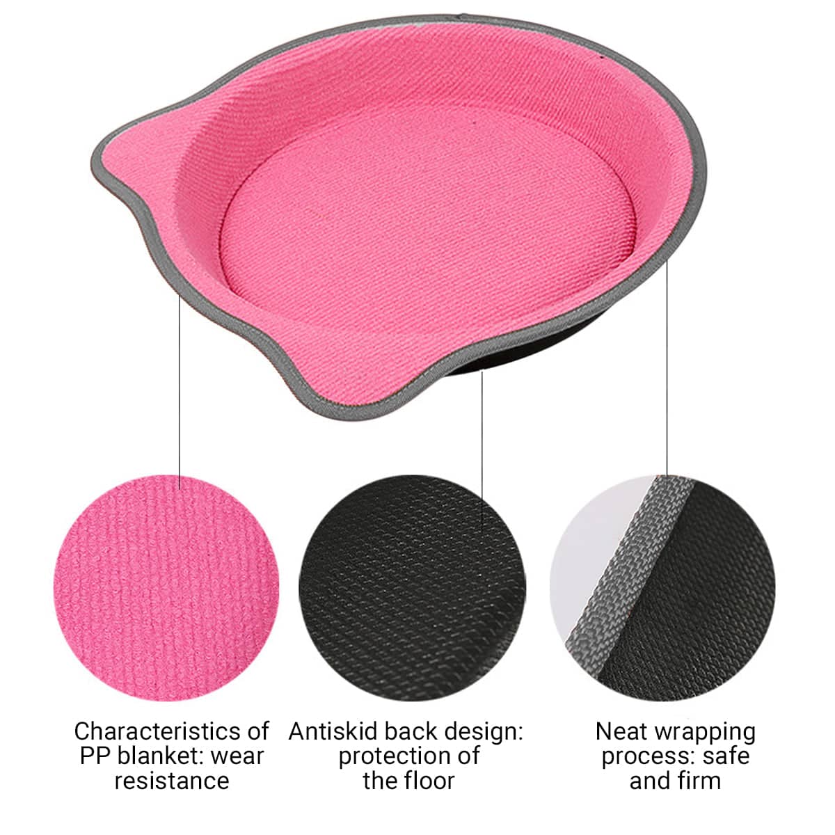 Cat Scratching Post Pad 2-In-1 PP Blanket Non-Slip Indoor Pad, 38 x 38 x 5 cm - Pink - view 5