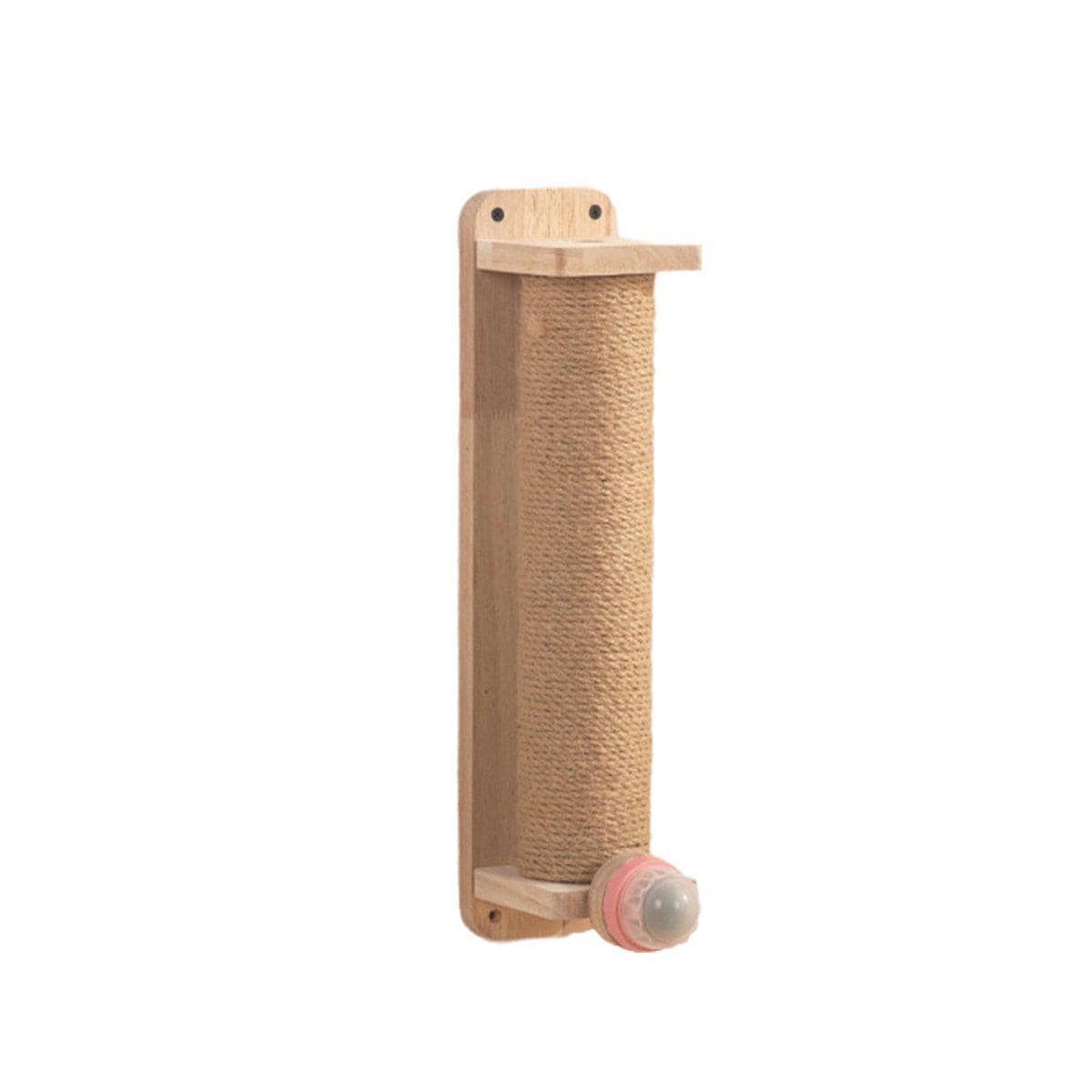 Cat Scratching Post Wall Mounted Sisal Rope - Single Column, Pink