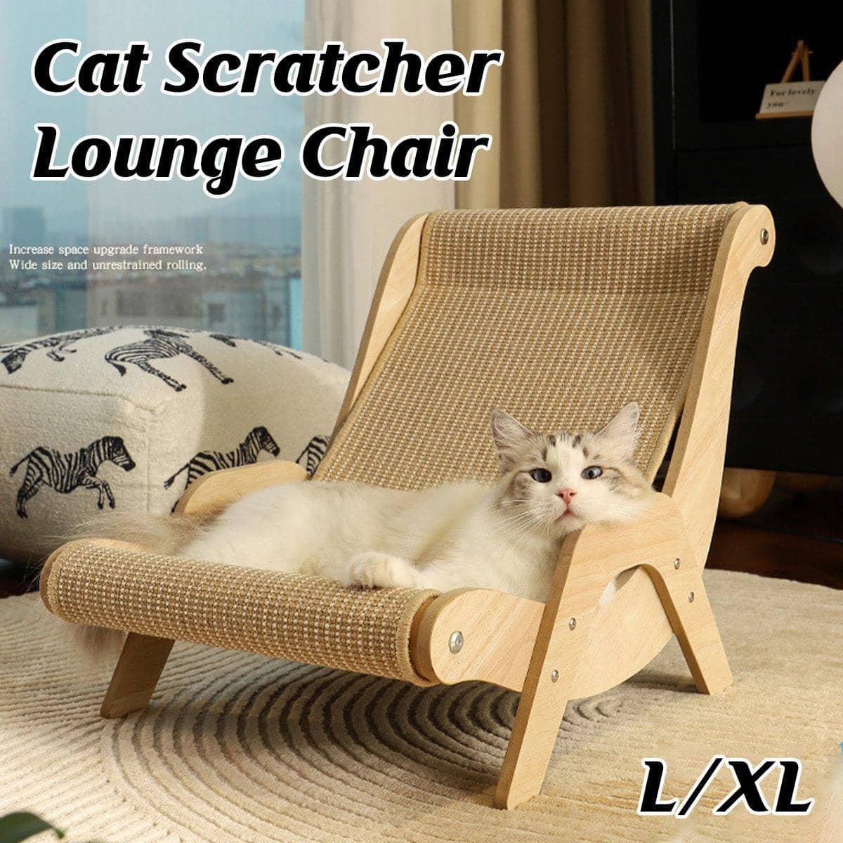 Cat Scratching Recliner Sofa 2 in 1 Lounge Bed - Size XL (60 x 41.8 x 44.5 cm) - view 2