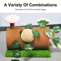 Cat Scratching Tunnel with Mushroom Decorations and Hanging Mouse Toy - view 4