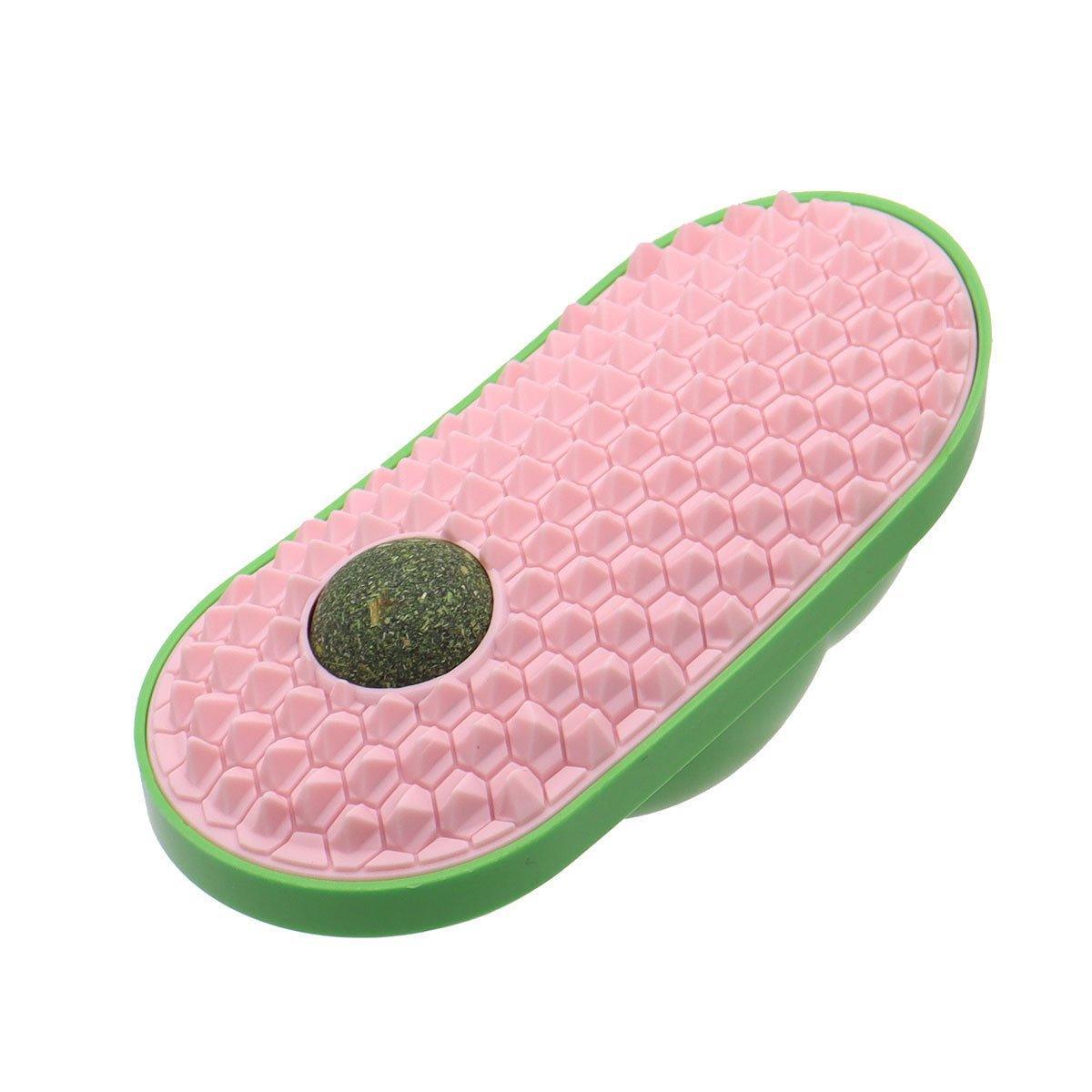 Cat Self-Grooming Scrubber Toy with Soft Silicone Bristles - Pink