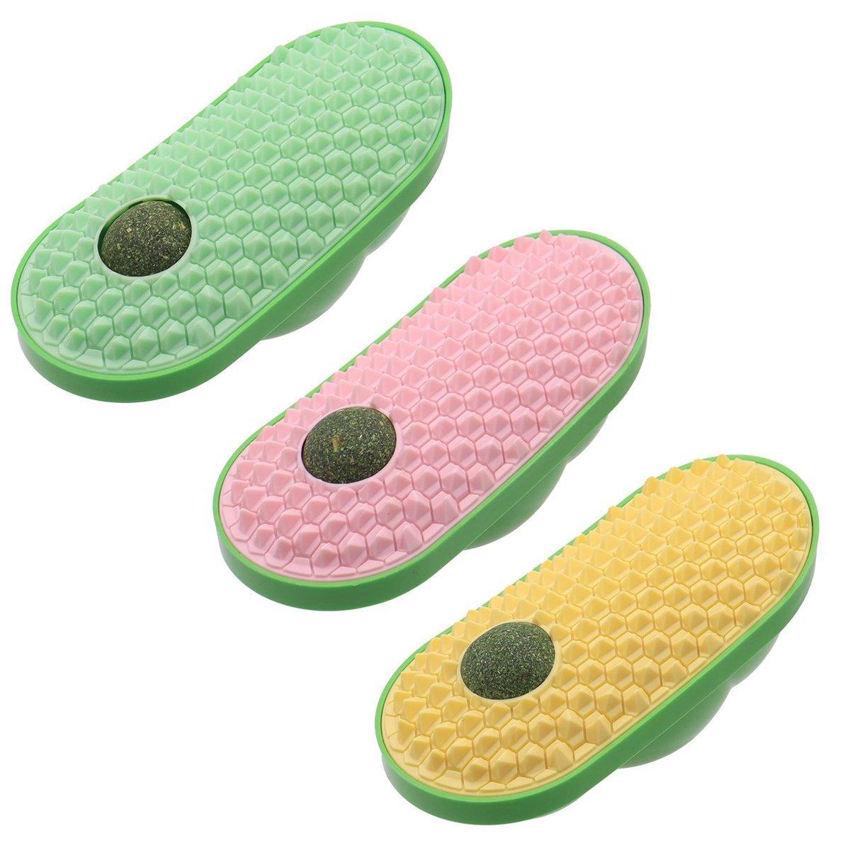 Cat Self-Grooming Scrubber Toy with Soft Silicone Bristles - Pink - view 3
