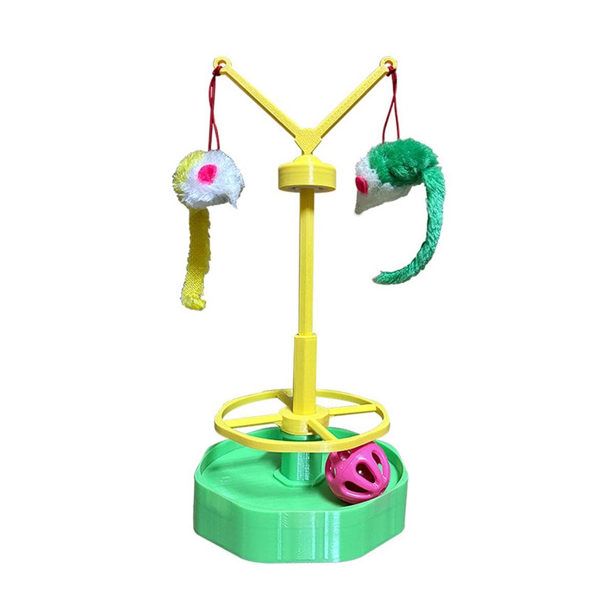 Cat Spinning Wheel Toy with Track Ball and Hanging Teasers - view 2