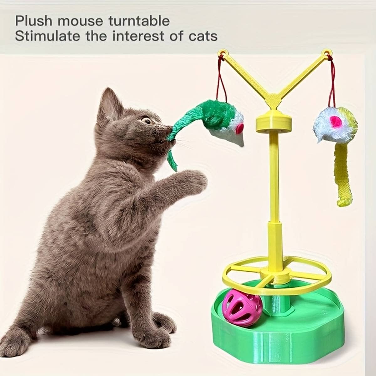 Cat Spinning Wheel Toy with Track Ball and Hanging Teasers - view 4