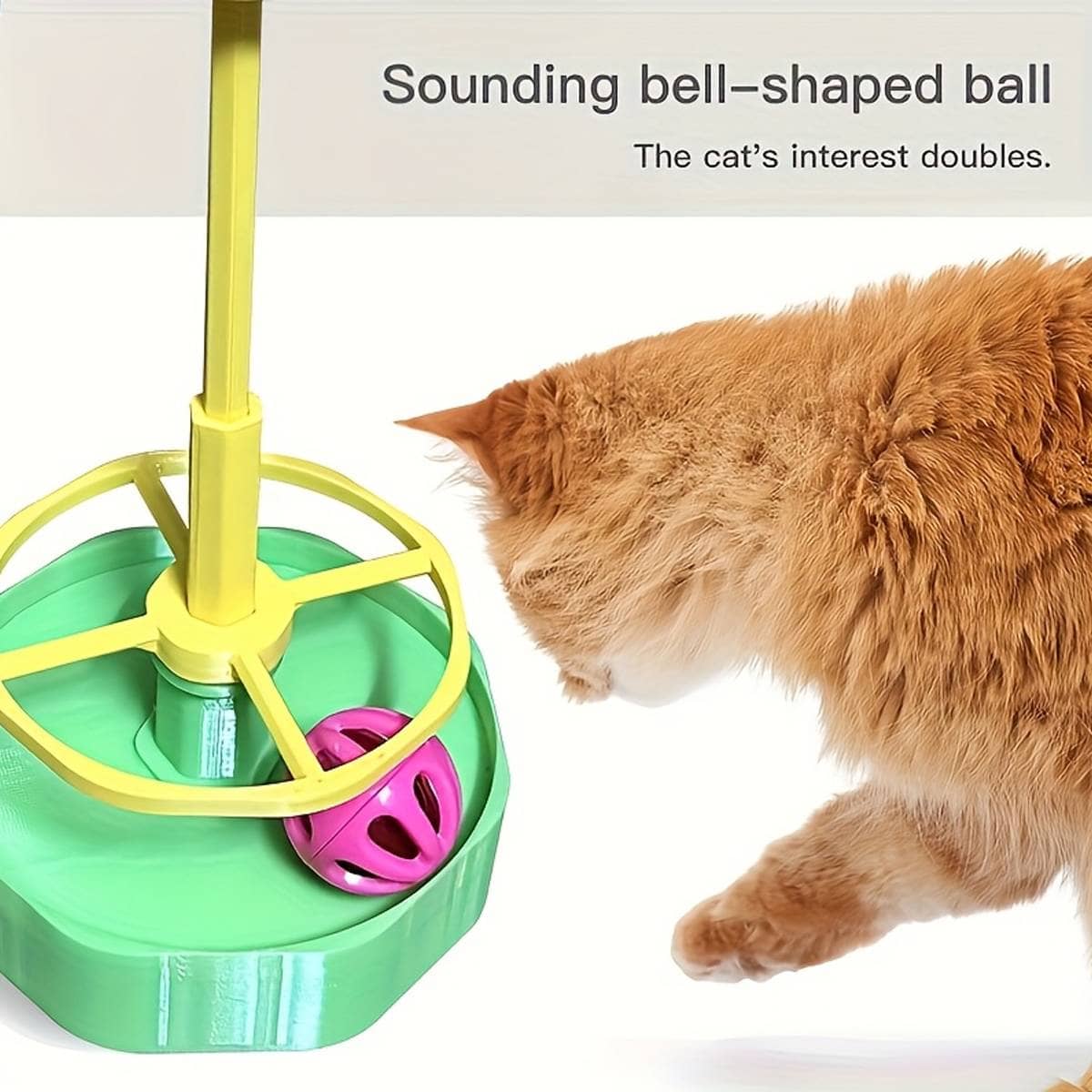 Cat Spinning Wheel Toy with Track Ball and Hanging Teasers - view 5