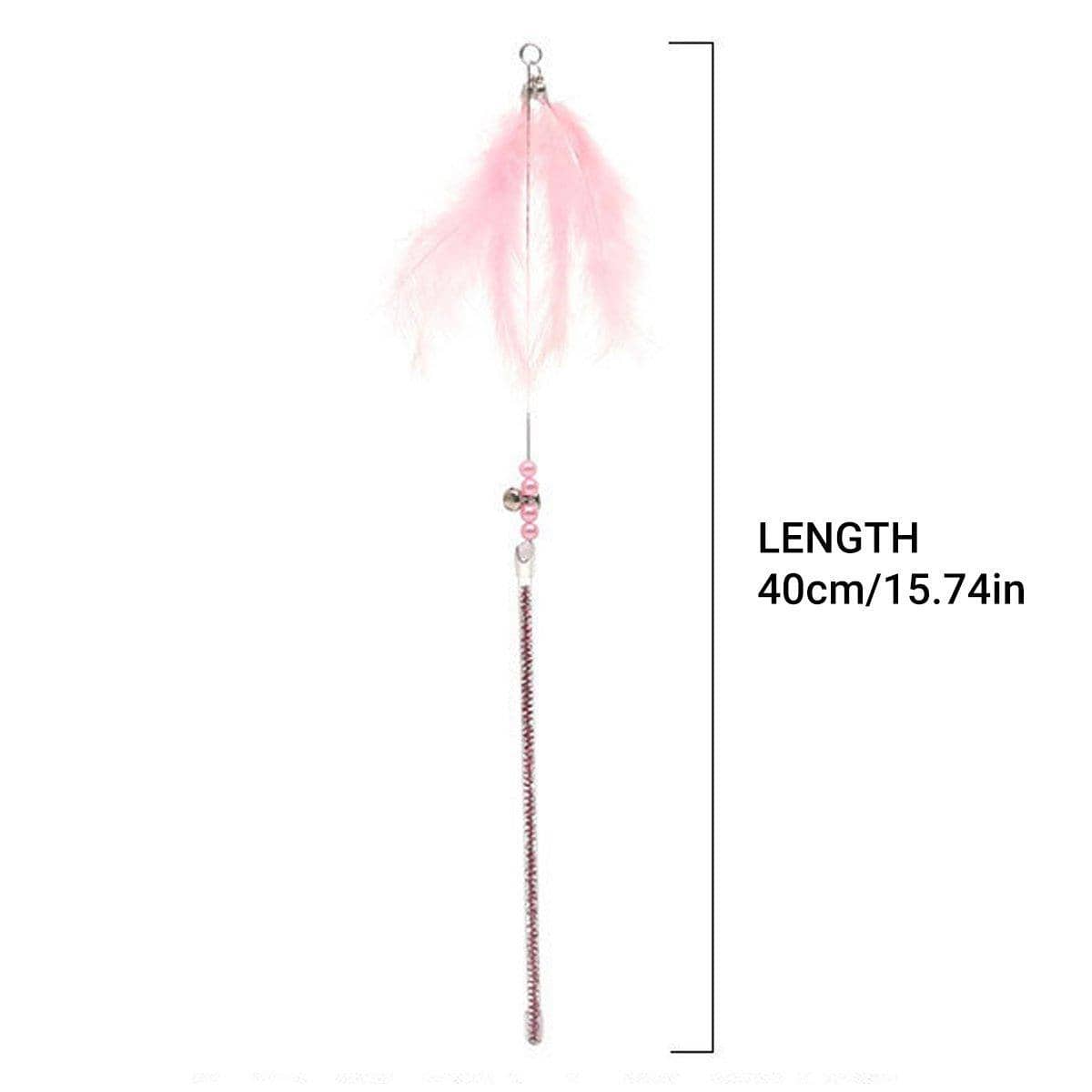 Cat Teaser Stick Set with Bells and Feathers - Grey, Pack of 4 - view 4