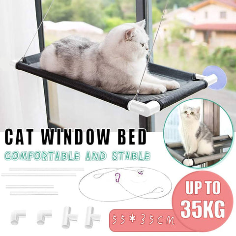 Cat Window Hammock, Suction Cup - Black, 55 x 35cm