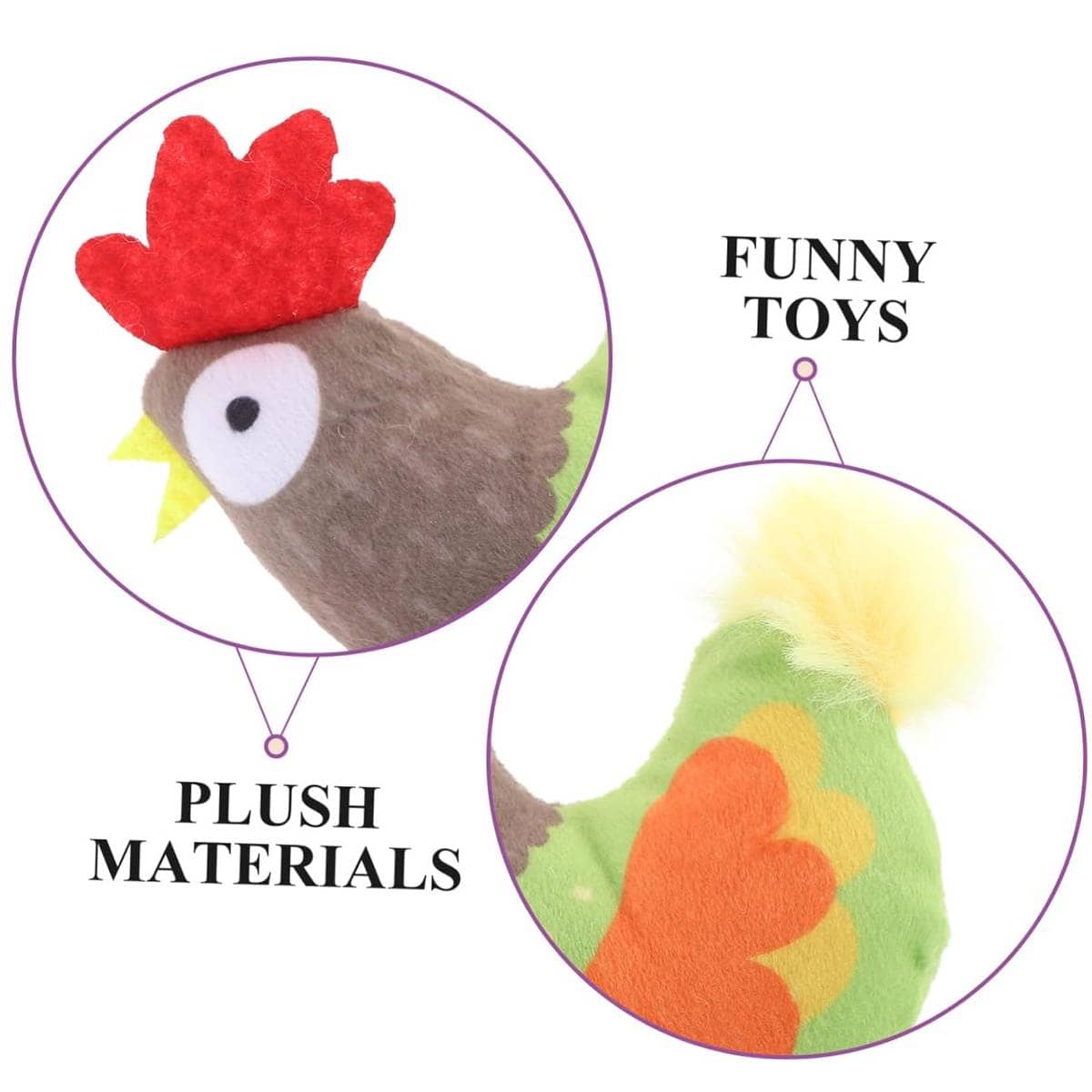 Catnip Cat Toy Plush Chicken Shape Interactive Kitten Play Toy, 13 x 9 cm - view 5
