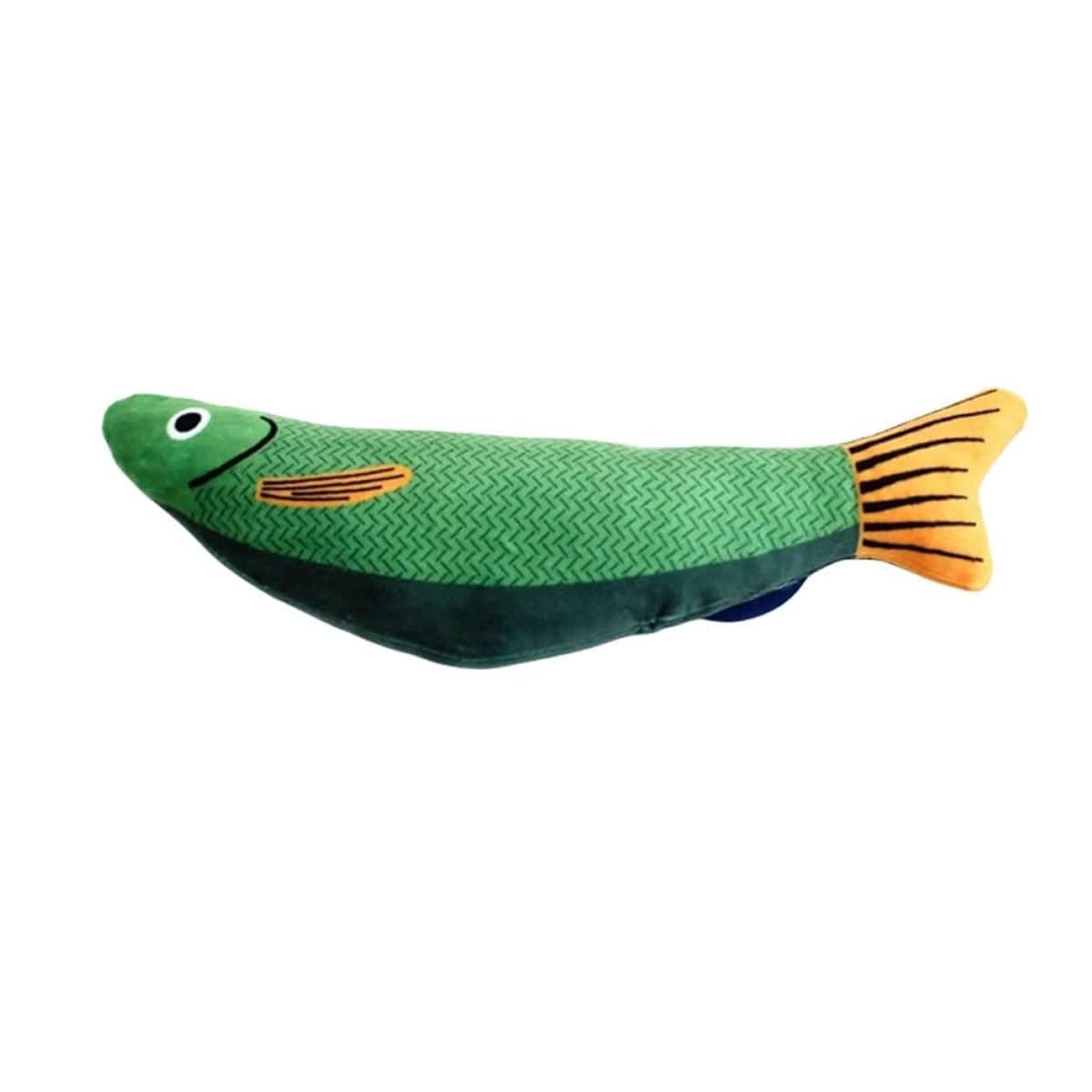 Catnip Fish Toy in Sackcloth, 25 x 10 cm - Green