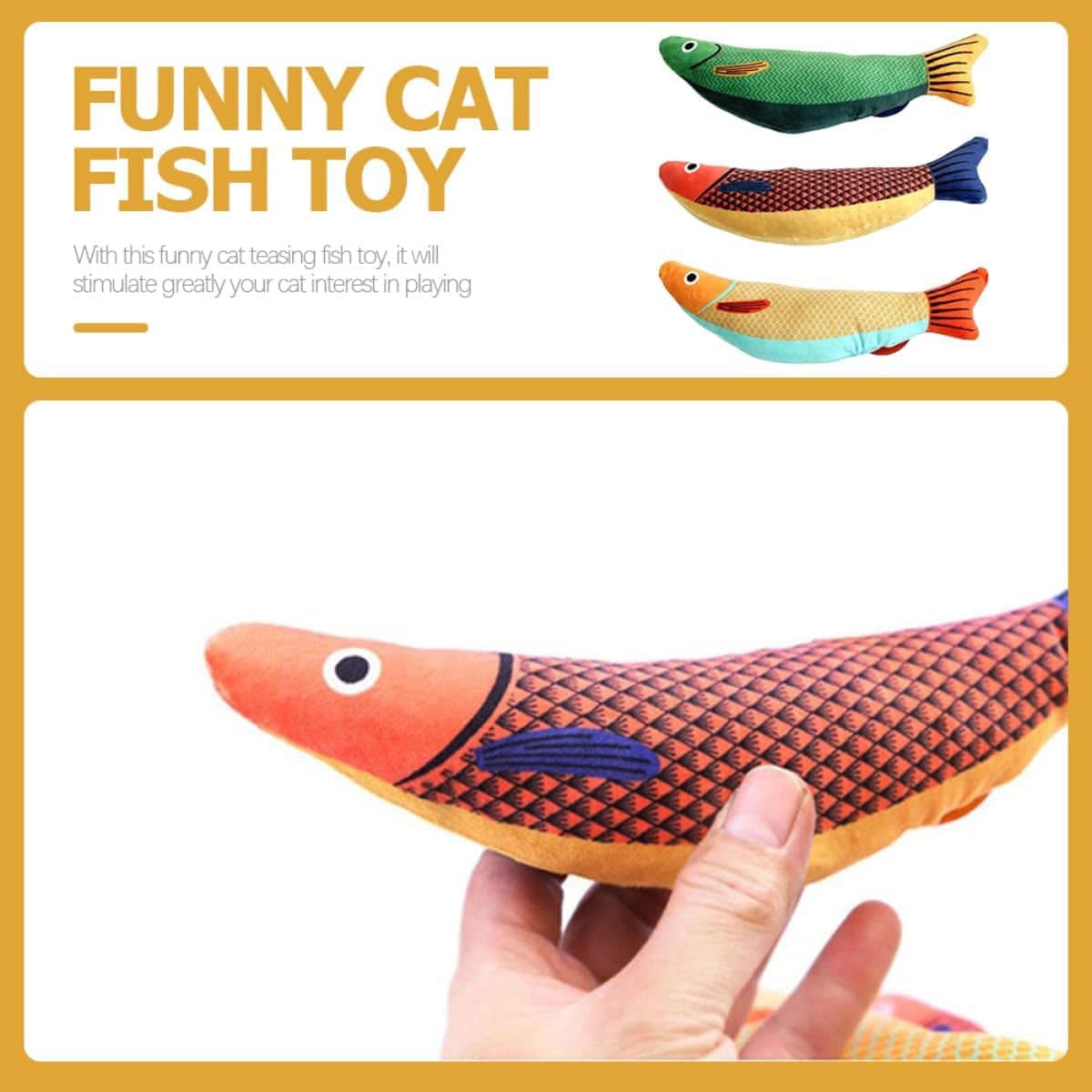Catnip Fish Toy in Sackcloth, 25 x 10 cm - Green - view 5